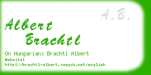 albert brachtl business card